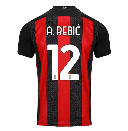 AC Milan Home Kit Soccer Jersey A. REBIĆ #12 2020/21